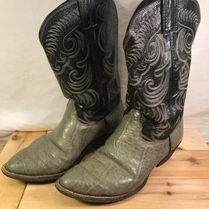 Vintage OLATHE COWBOY BOOTS Elephant Skin 8.5